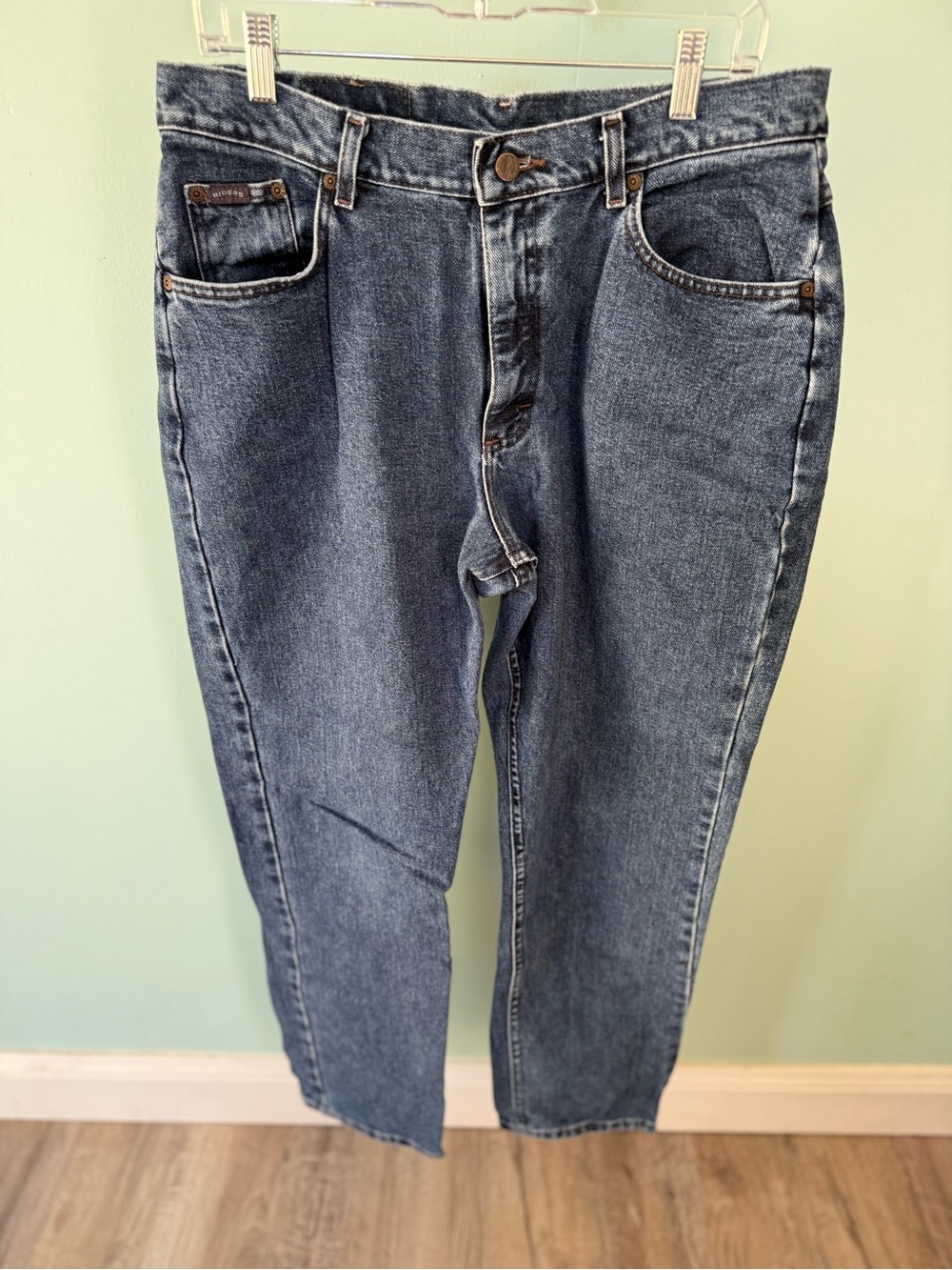 Riders by Lee Women's Straight Leg Jeans in Washed Blue Denim Size 16